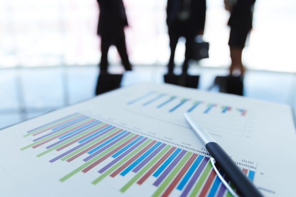 Business documents on the table at office